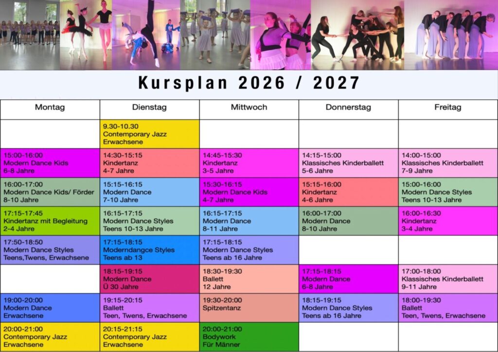 TanzRaum Kursplan 092026